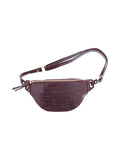 Sac banane effet croco bordeaux - Nina Casari