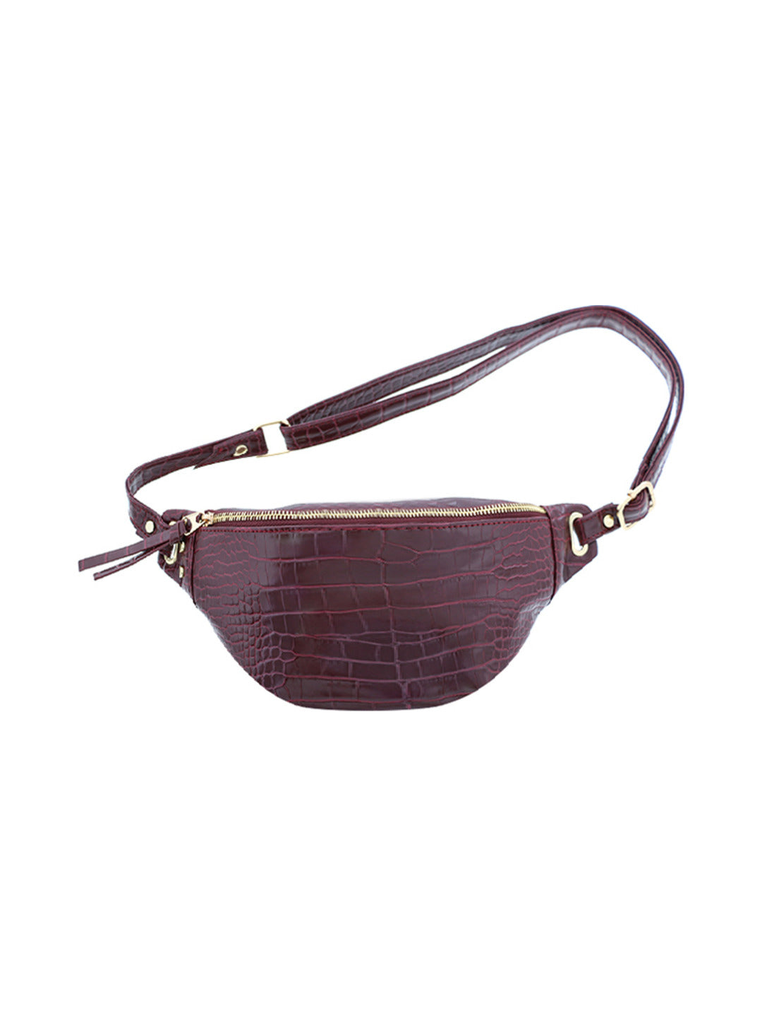 Sac banane effet croco bordeaux - Nina Casari