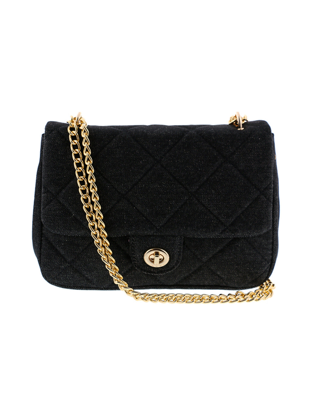 Sac bandoulière matelassé en denim noir - Nina Casari