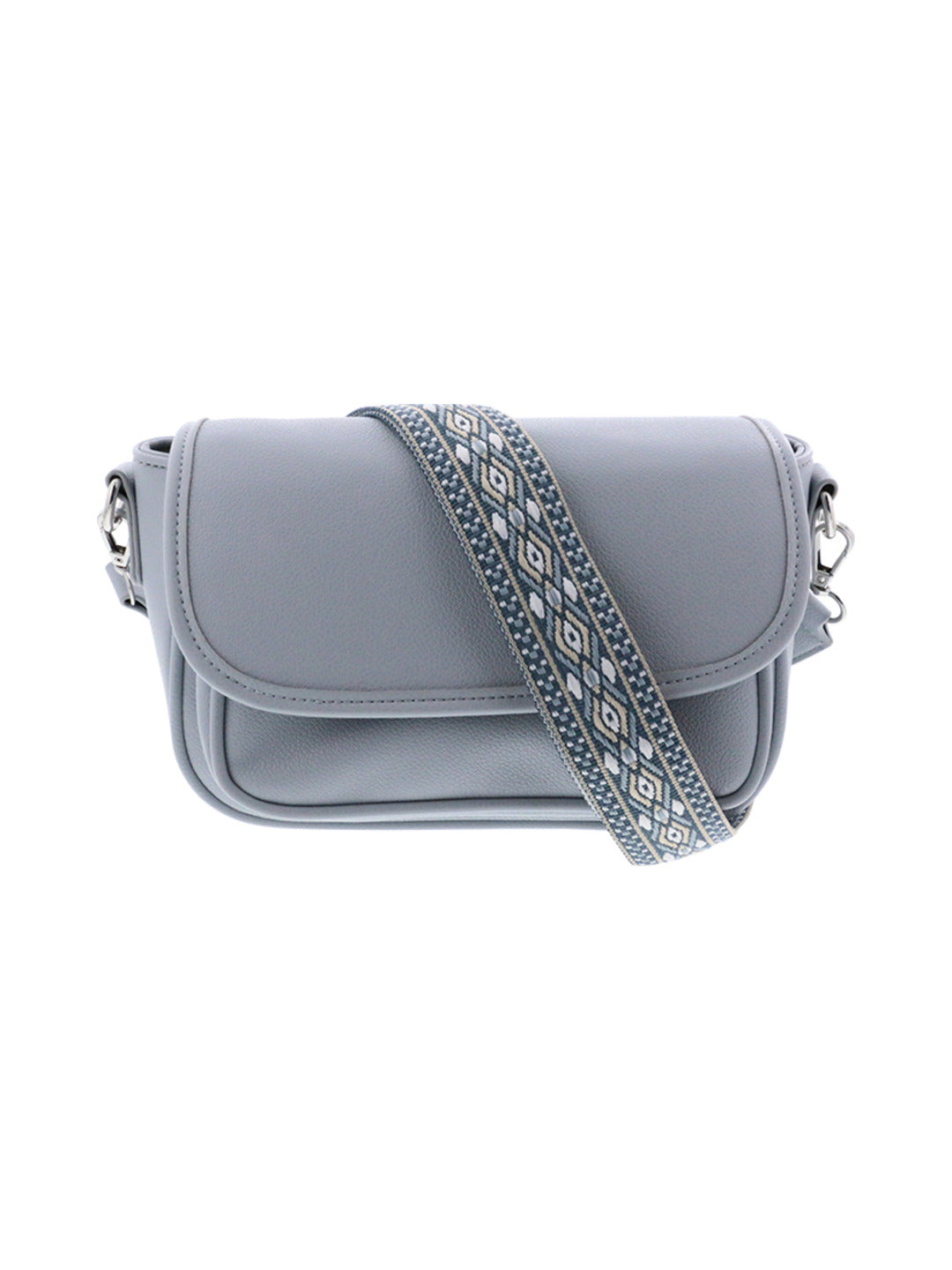 Sac bandoulière ciel à anse en jacquard bleu ciel - Nina Casari