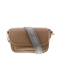 Sac bandoulière à anse en jacquard taupe - Nina Casari