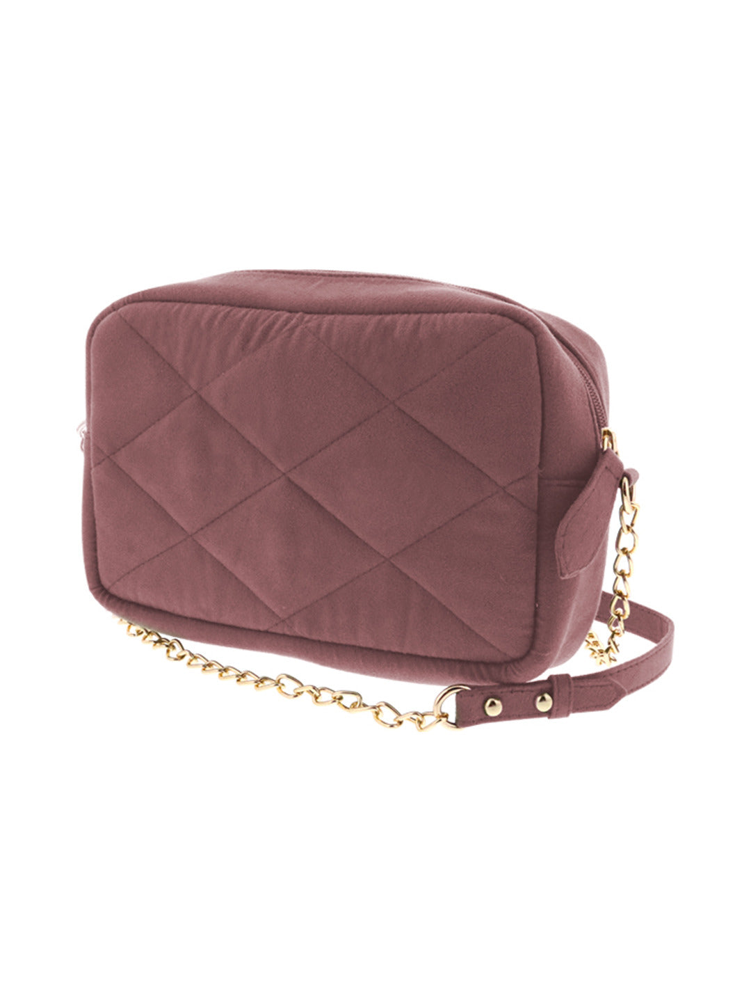 Sac esprit matelassé en suédine rose - Nina Casari