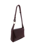 Sac bandoulière effet lisse bordeaux - Nina Casari