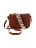 Sac bandoulière avec anse en jacquard camel - Nina Casari