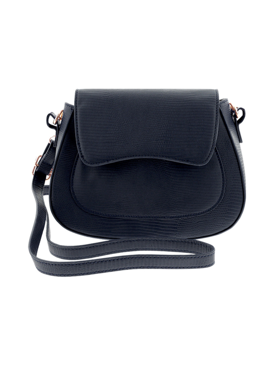 Sac bandoulière effet peau de serpent marine - Nina Casari