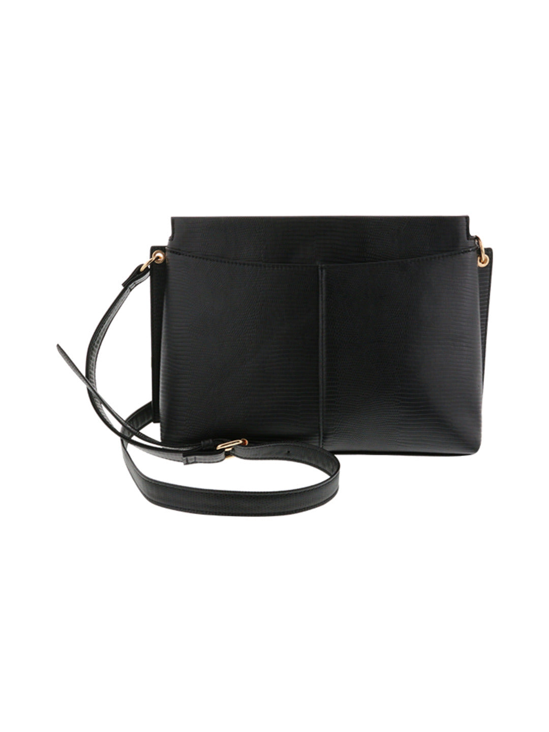 Sac bandoulière effet peau de serpent noir - Nina Casari