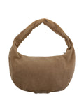 Sac hobo en velours côtelé taupe - Nina Casari
