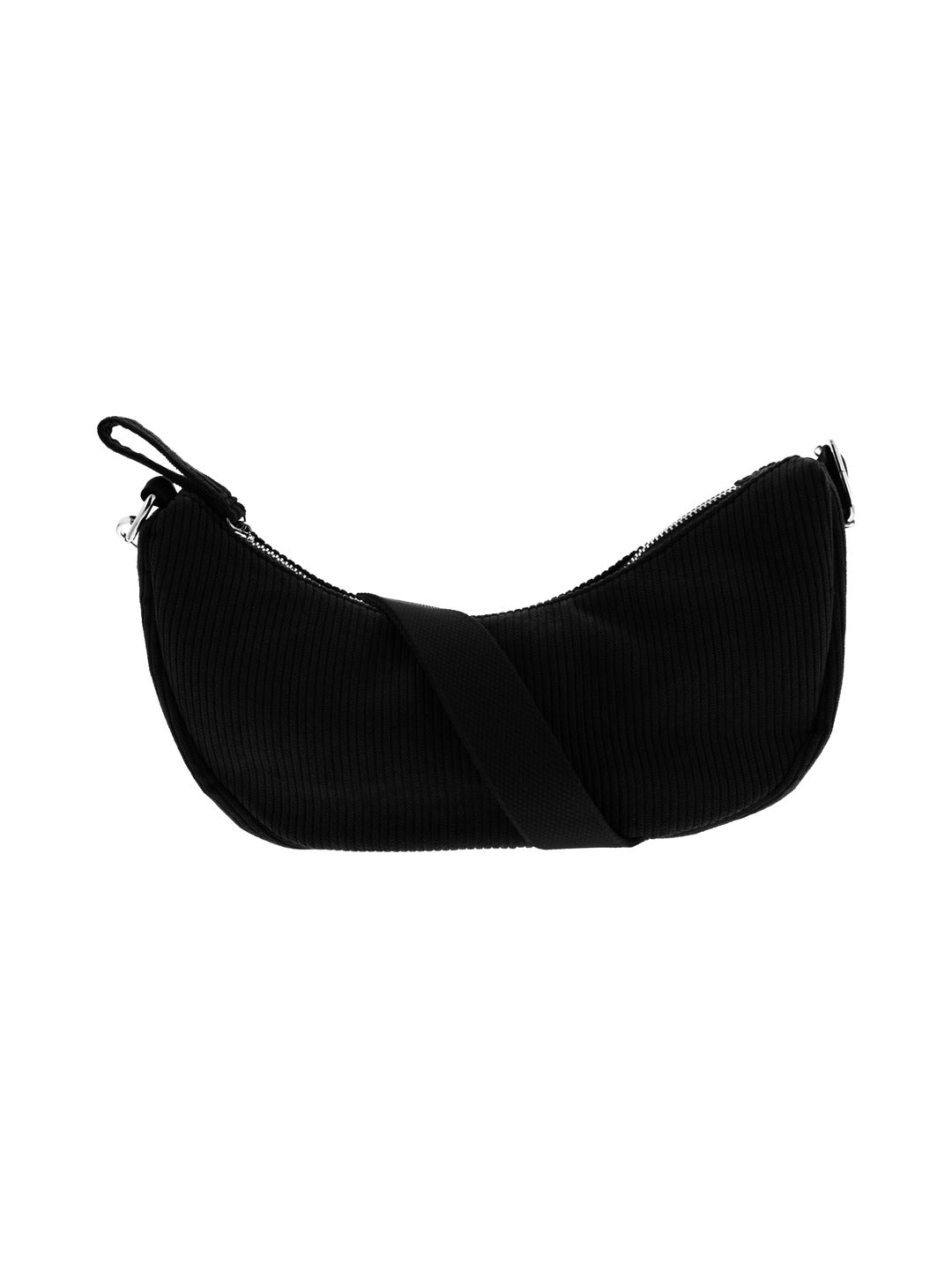Sac banane en velours côtelé porté bandoulière noir - Nina Casari