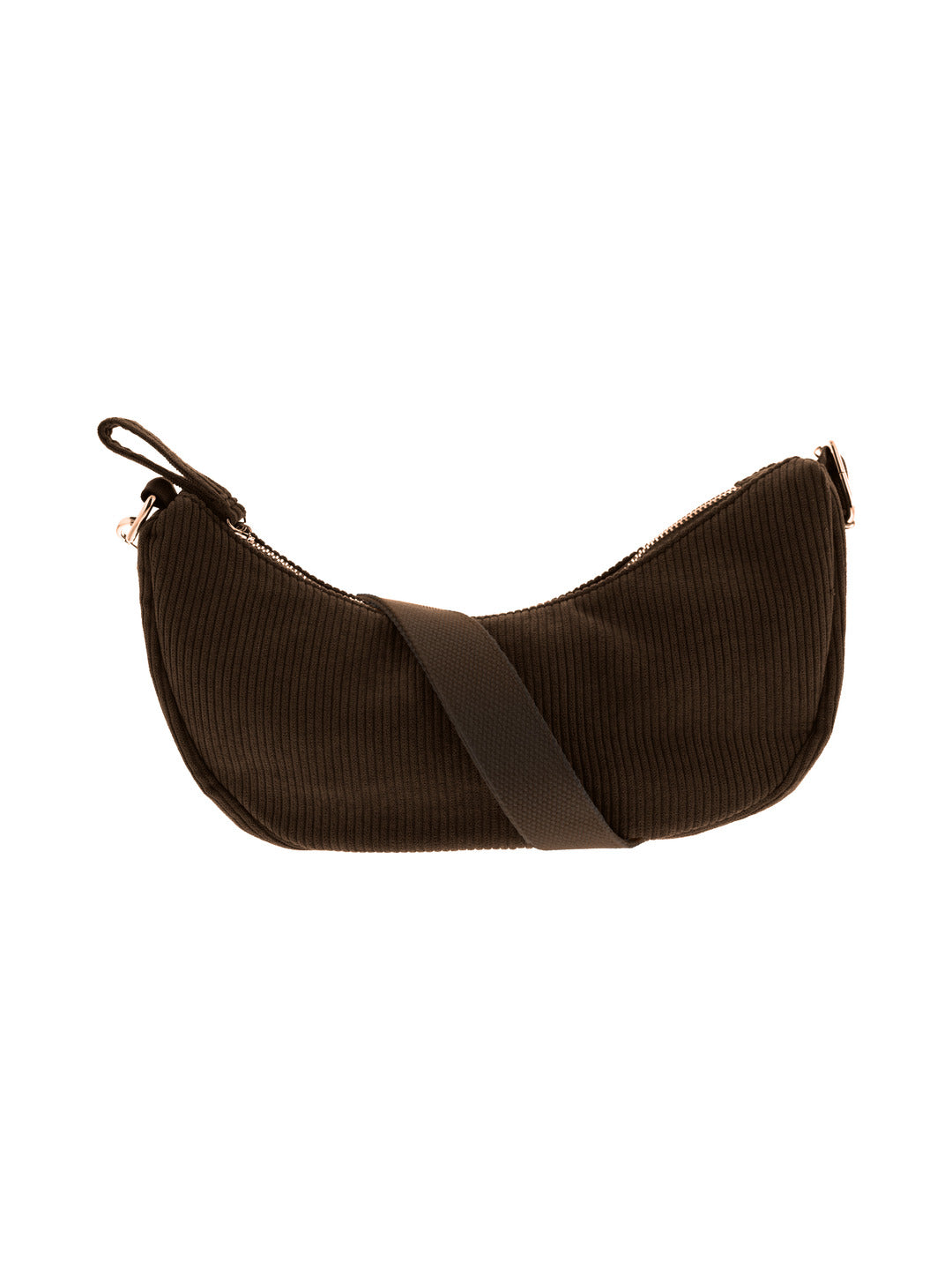 Sac banane en velours côtelé porté bandoulière marron - Nina Casari