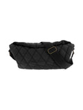 Sac banane en tissu matelassé porté épaule et bandoulière noir - Nina Casari