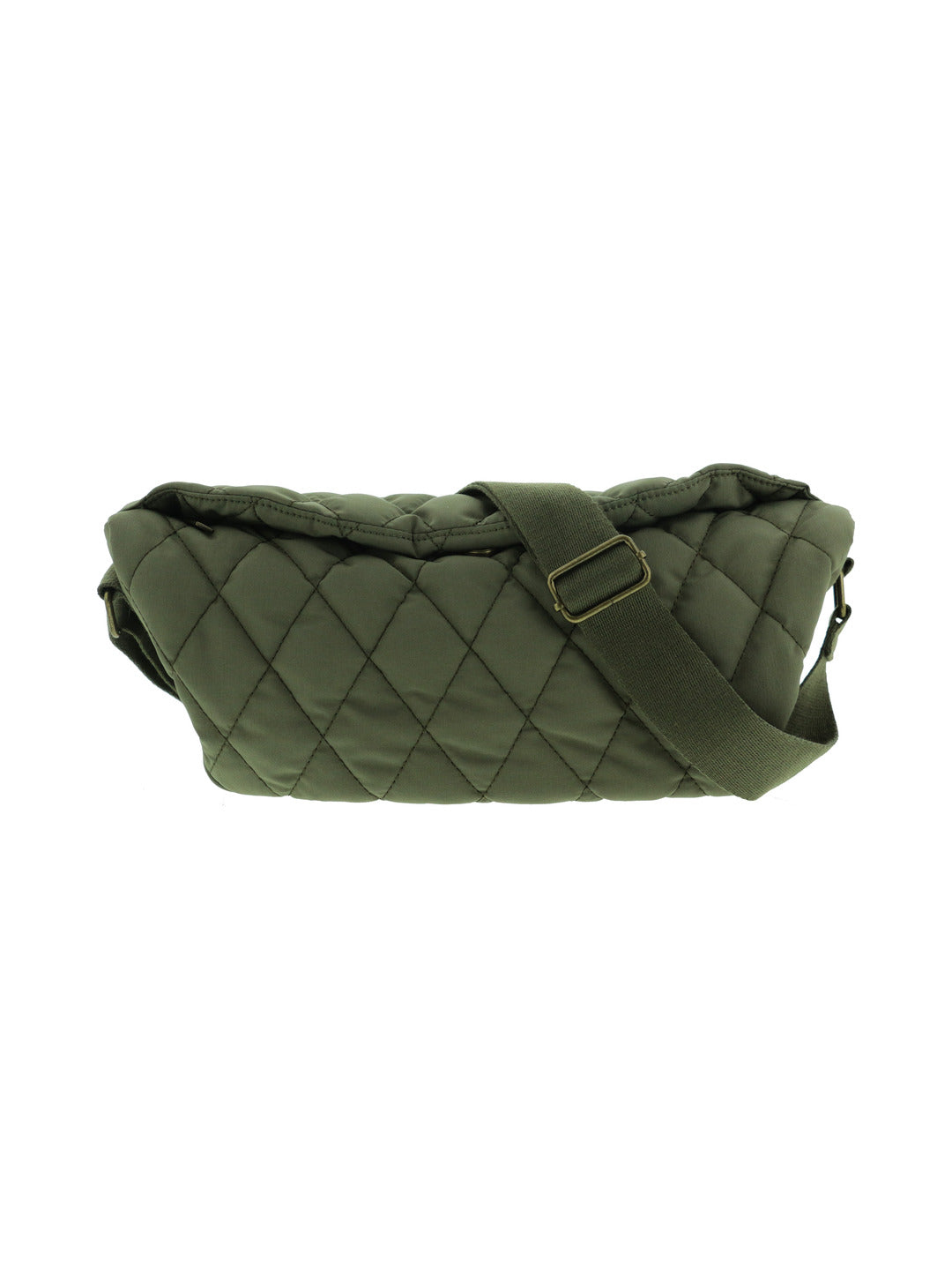 Sac banane en tissu matelassé porté épaule et bandoulière kaki - Nina Casari