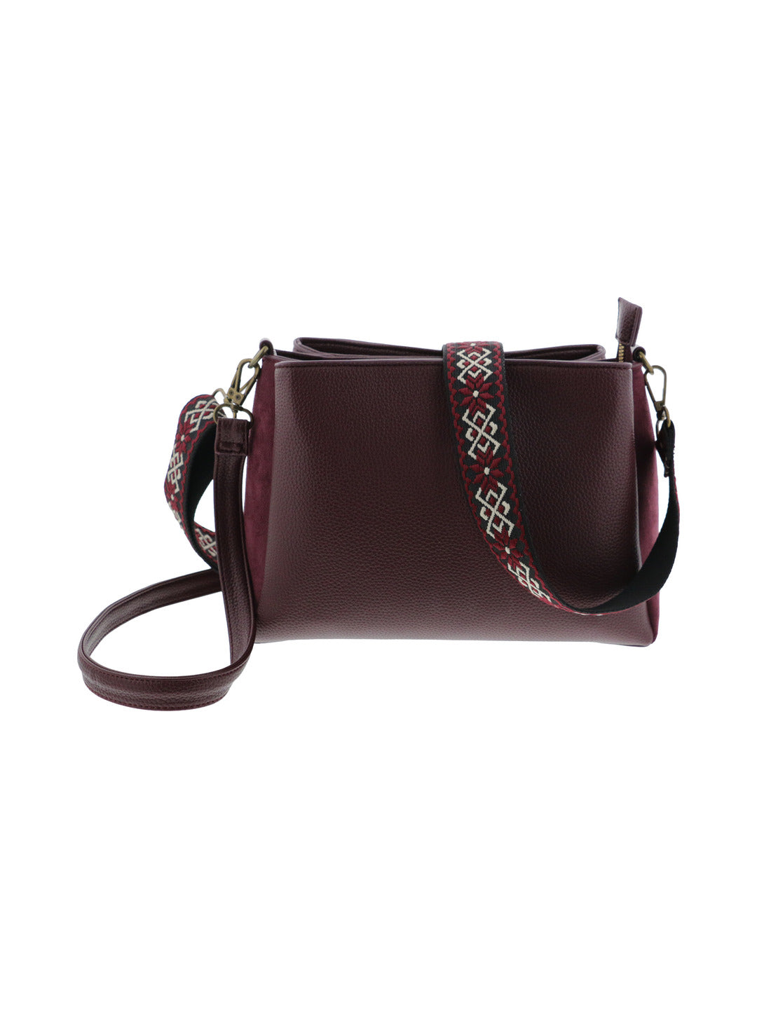 Sac bandoulière bi-matière violet - Nina Casari