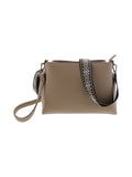 Sac bandoulière bi-matière taupe - Nina Casari