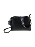 Sac bandoulière bi-matière noir - Nina Casari