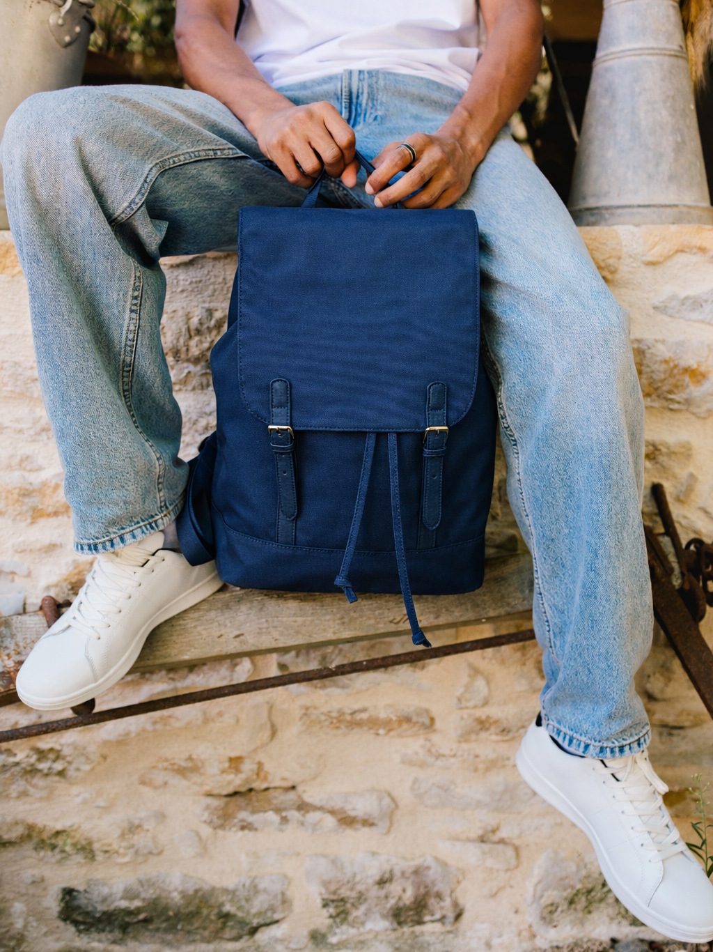 Sac a dos avec finitions fantiaisie marine - Twenty
