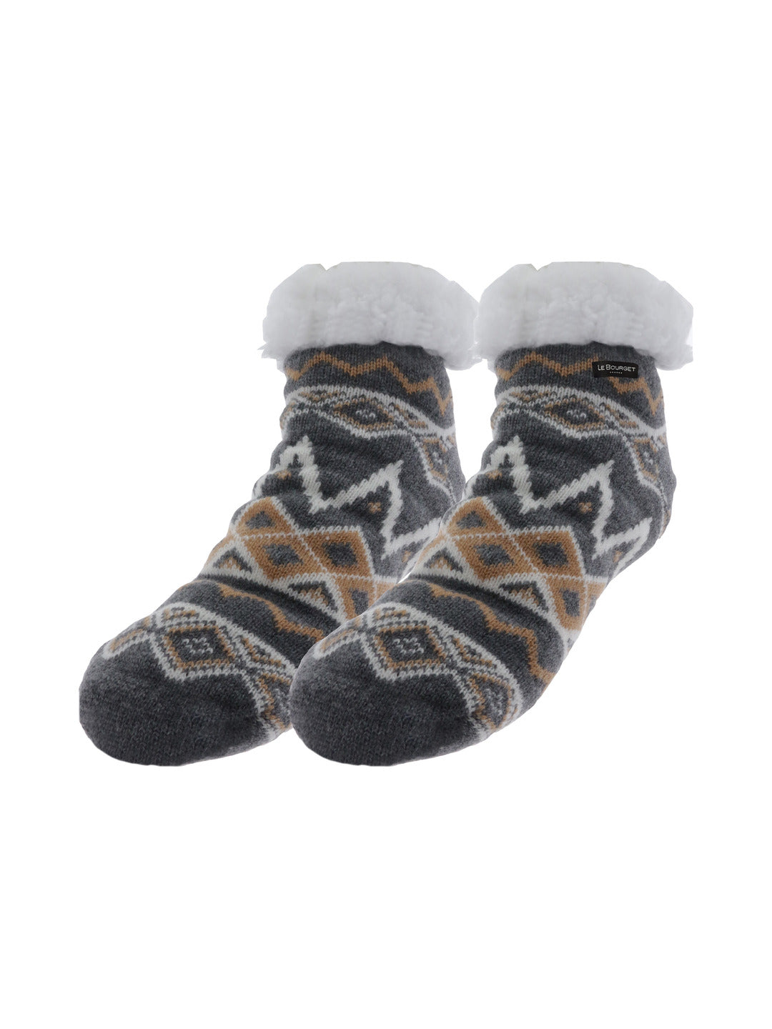 Chaussettes en maille multicolore jacquard scandinave - Le Bourget