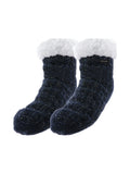 Chaussettes en maille bleu marine maille torsadée - Le Bourget