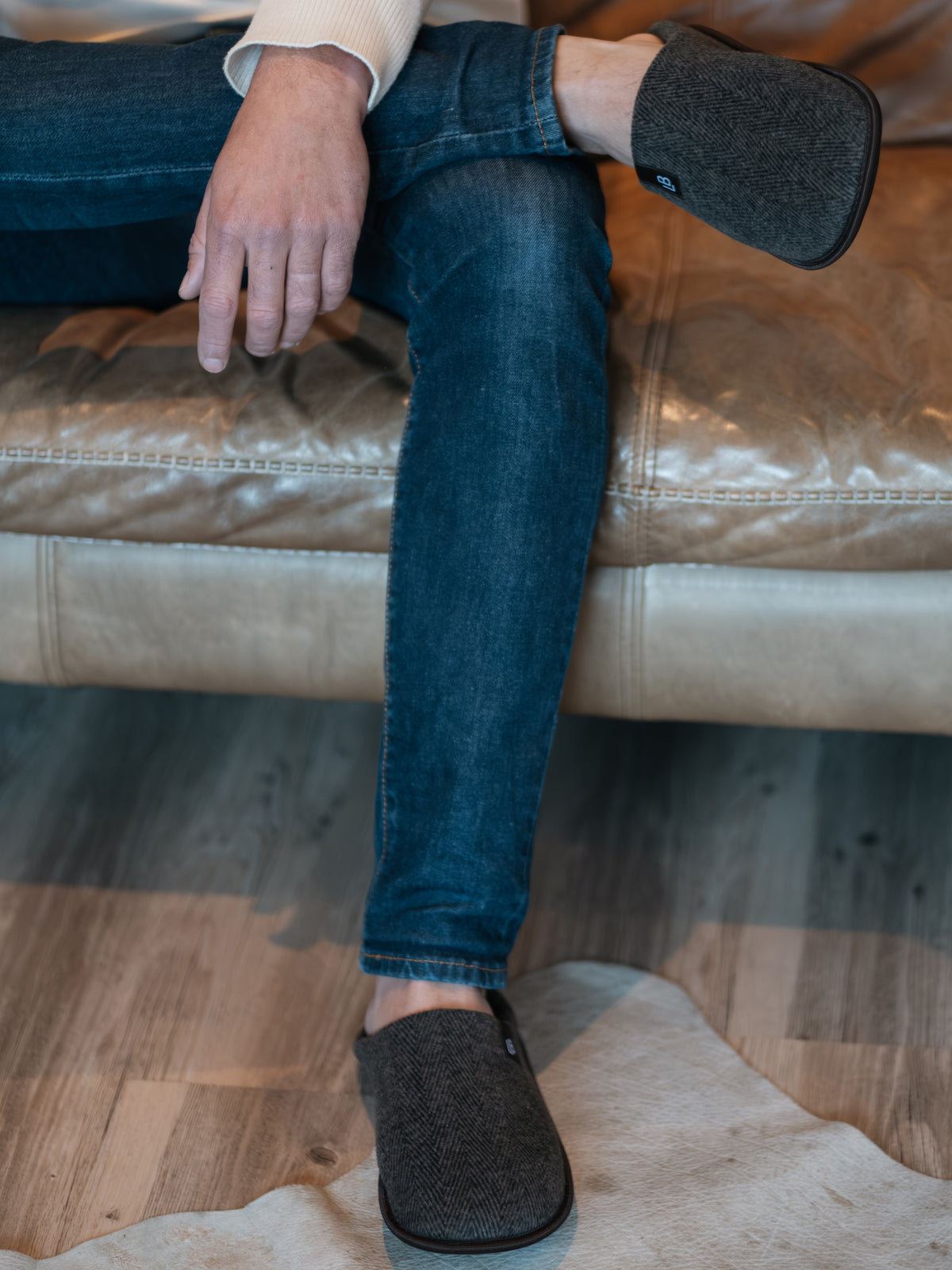 Chaussons mules marron à semelle à mémoire de forme - Le Bourget