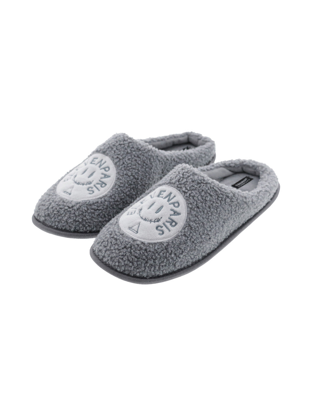 Chaussons mules gris effet sherpa - Eleven Paris