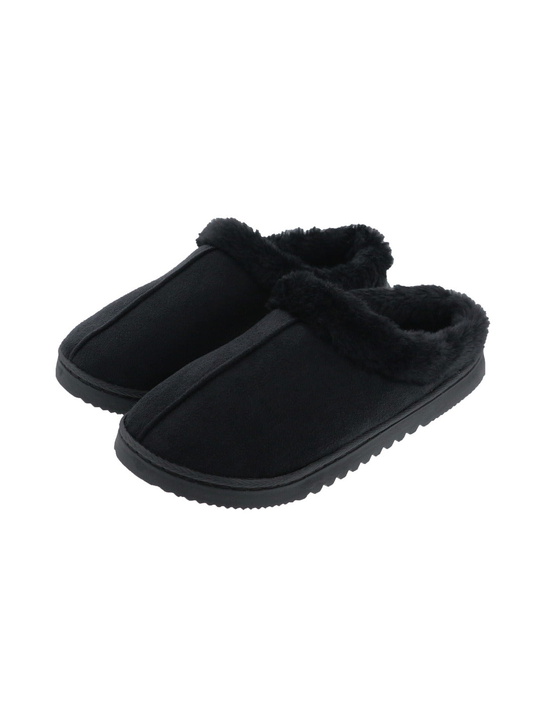 Chaussons fermés noirs avec fausse fourrure - Eleven Paris