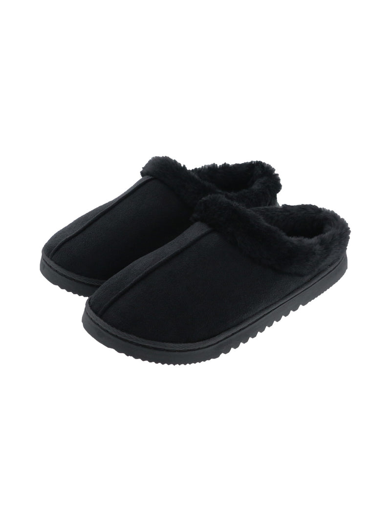 Chaussons fermés noirs avec fausse fourrure - Eleven Paris