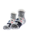 Chaussettes en maille gris jacquard ours motif jacquard - Nina Casari