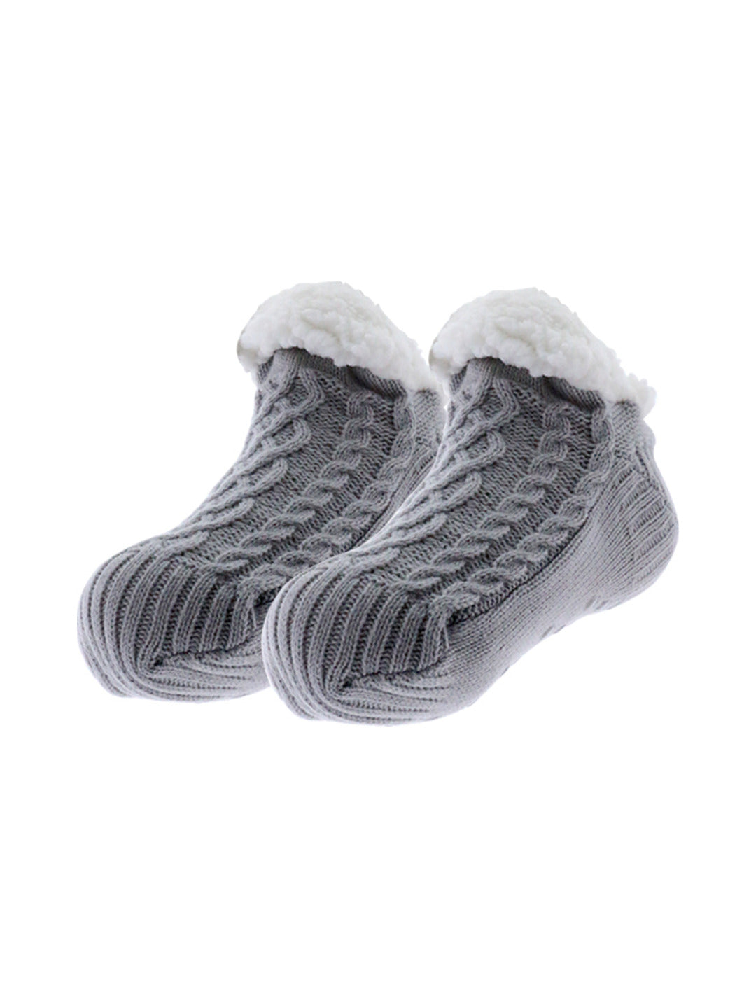Chaussettes en maille gris maille torsadée - Nina Casari