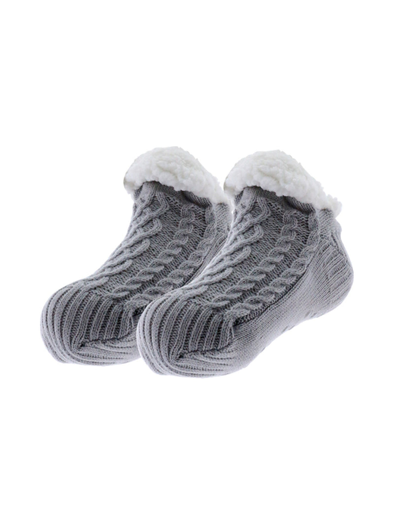 Chaussettes en maille gris maille torsadée - Nina Casari