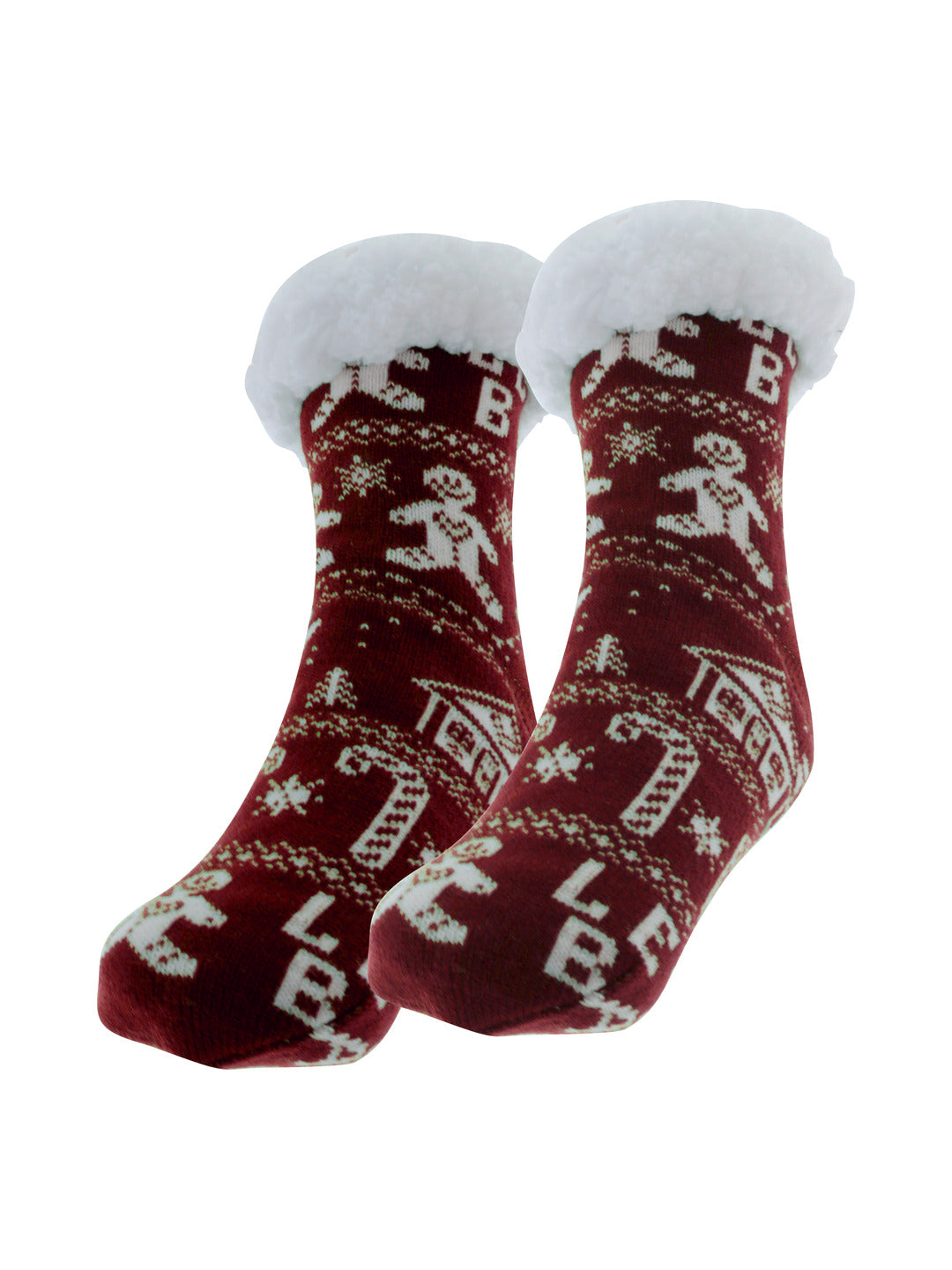 Chaussettes en maille rouge motif jacquard - Nina Casari