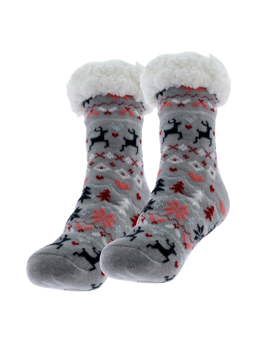 Chaussettes en maille gris jacquard jacquard multicolore motif jacquard - Nina Casari