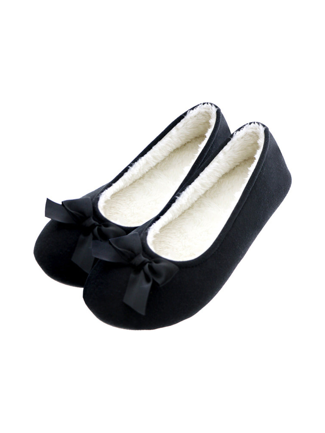 Chaussons ballerines noirs avec fausse fourrure - Nina Casari