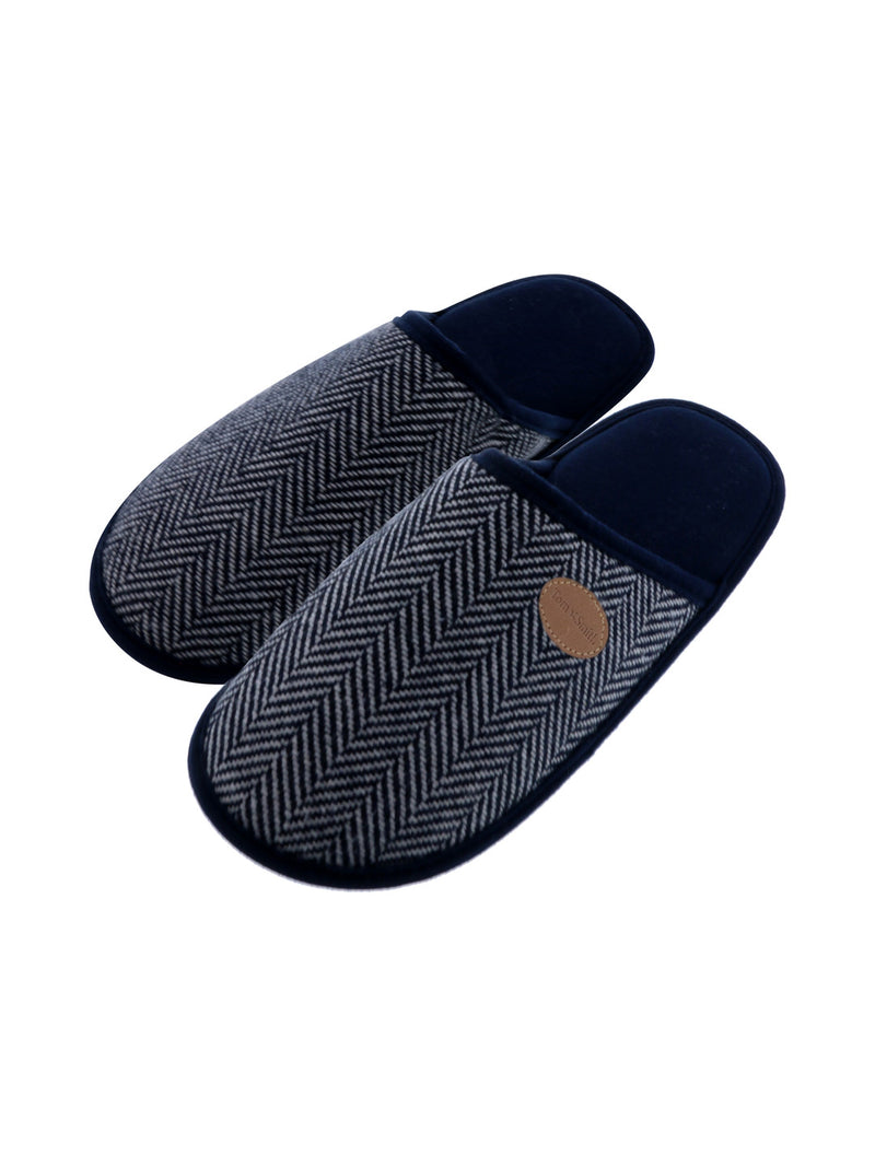 Chaussons mules marine motif chevrons - Tom Smith