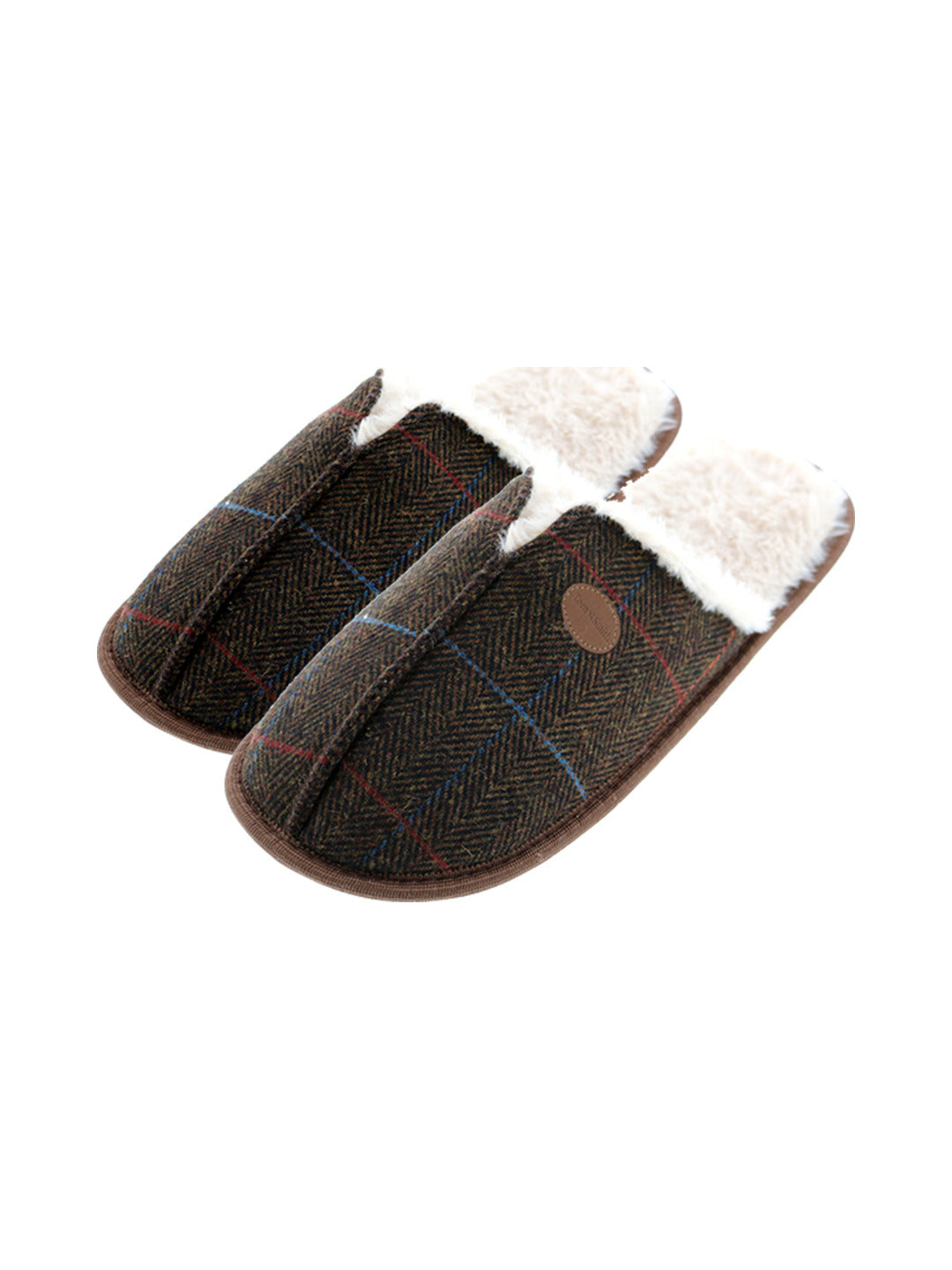 Chaussons mules marron avec fausse fourrure - Tom Smith
