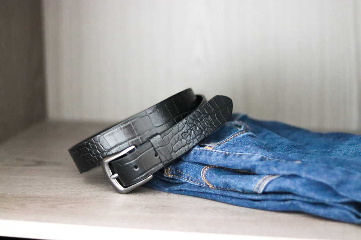 Ceinture effet croco noire - Rodier