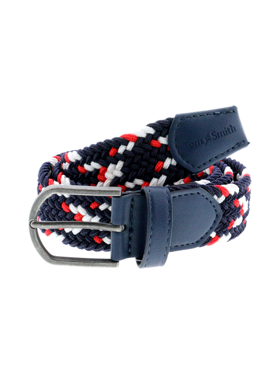 Ceinture tressée bleue, blanc et rouge - Tom Smith