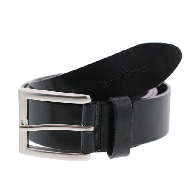 Ceinture noire en cuir Fabriquée en France - Tom Smith