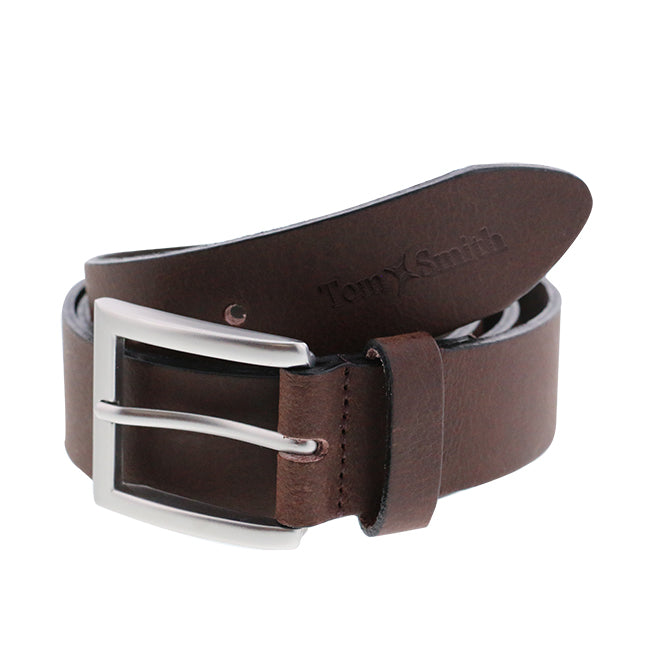 Ceinture marron en croûte de cuir Fabriquée en France - Tom Smith