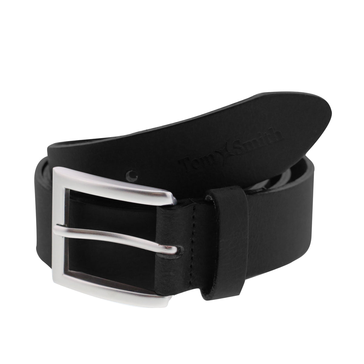 Ceinture noire en croûte de cuir Fabriquée en France- Tom Smith