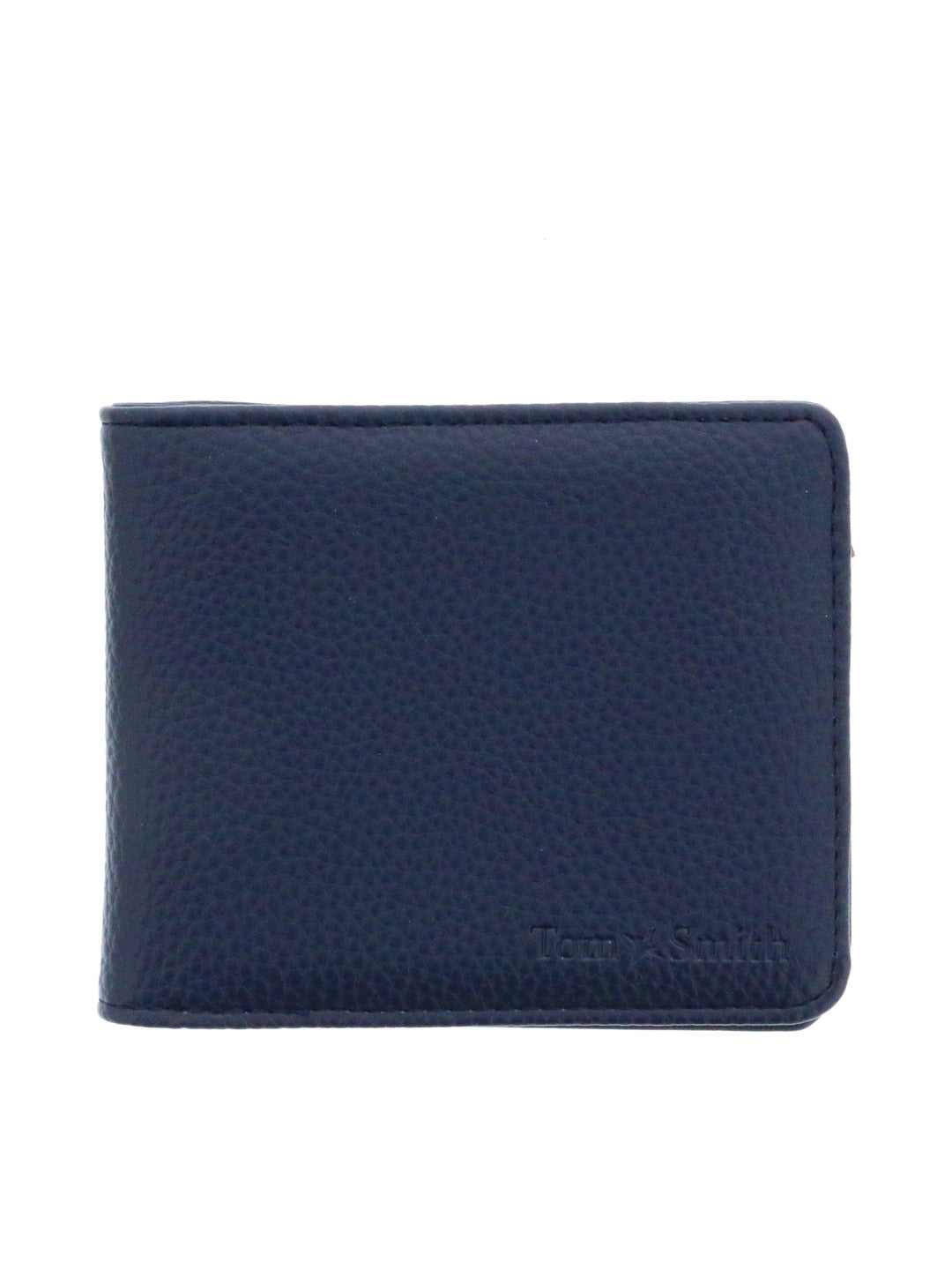 Porte-cartes et monnaie grainé marine - Tom Smith