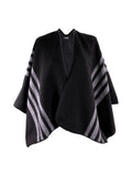 Poncho en jacquard gris et noir - Rodier