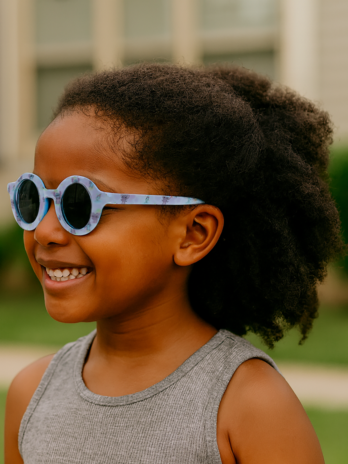 Lunettes de soleil fille rondes Imprimé Stitch muticolore - Disney