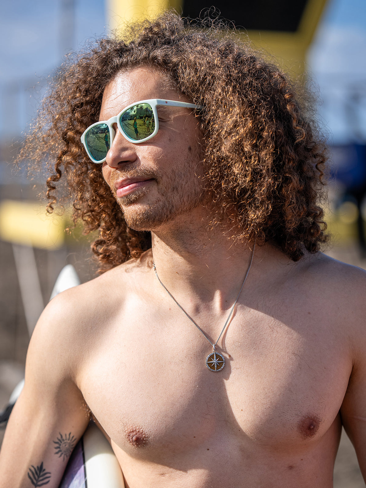 Lunettes de soleil homme carrées Vert d'eau - Longboard