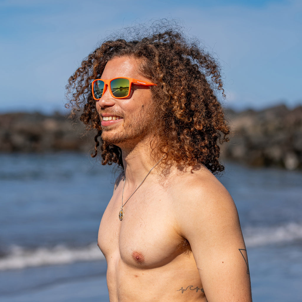 Lunettes de soleil homme rectangles orange - Longboard