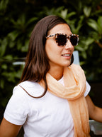 Lunettes de soleil femme carrées écaille beige marron - Lulu Castagnette