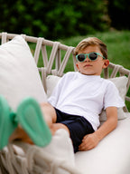 Lunettes de soleil garçon rondes cristal mat vert d'eau - Little Jack