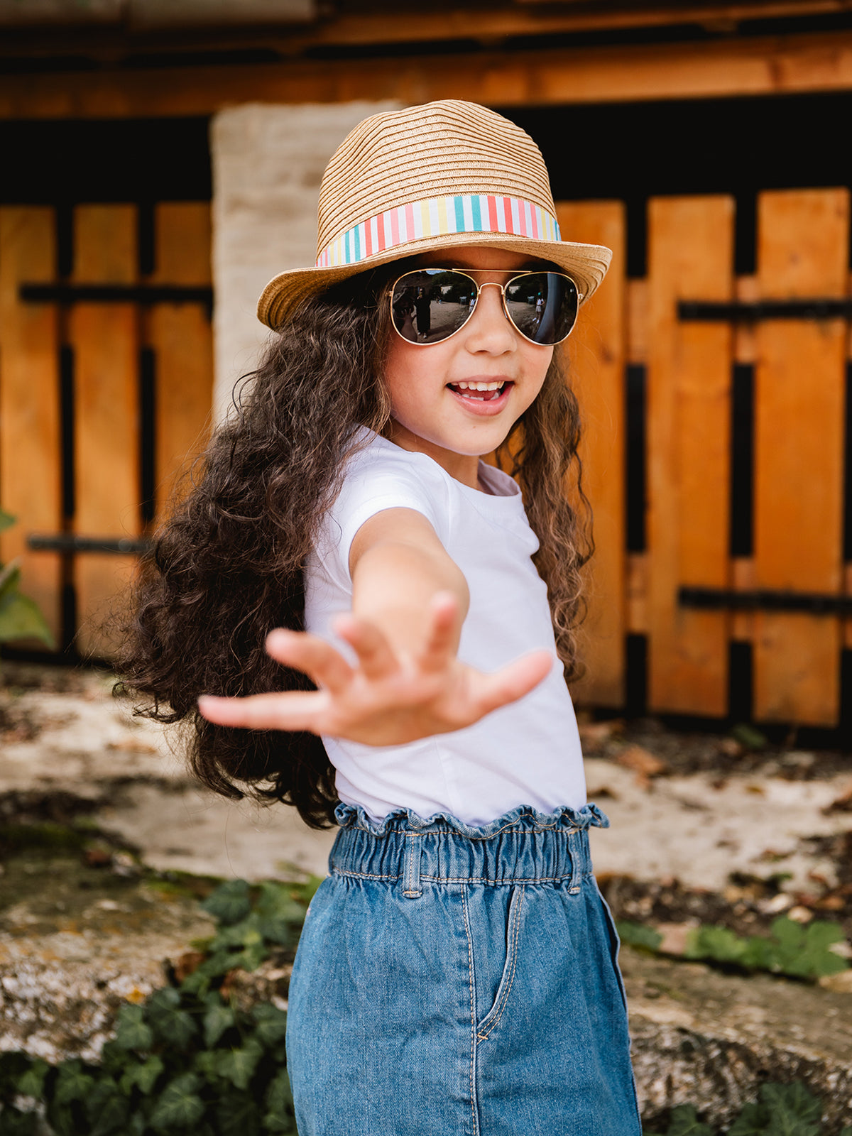 Lunettes de soleil aviateur or fille - Little Marcel
