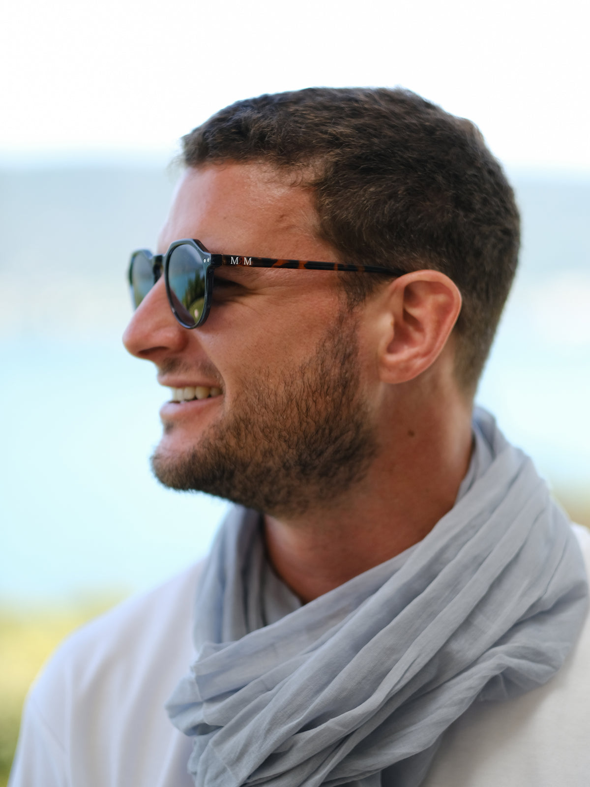 Lunettes de soleil pantos cristal bleu et écaille marron - Mister Marcel