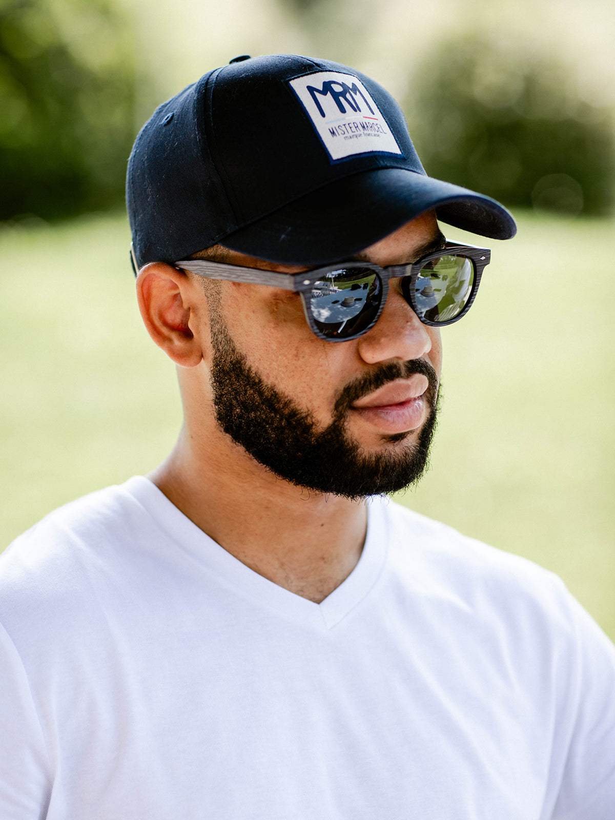 Lunettes de soleil homme panthos effet bois gris - Mister Marcel