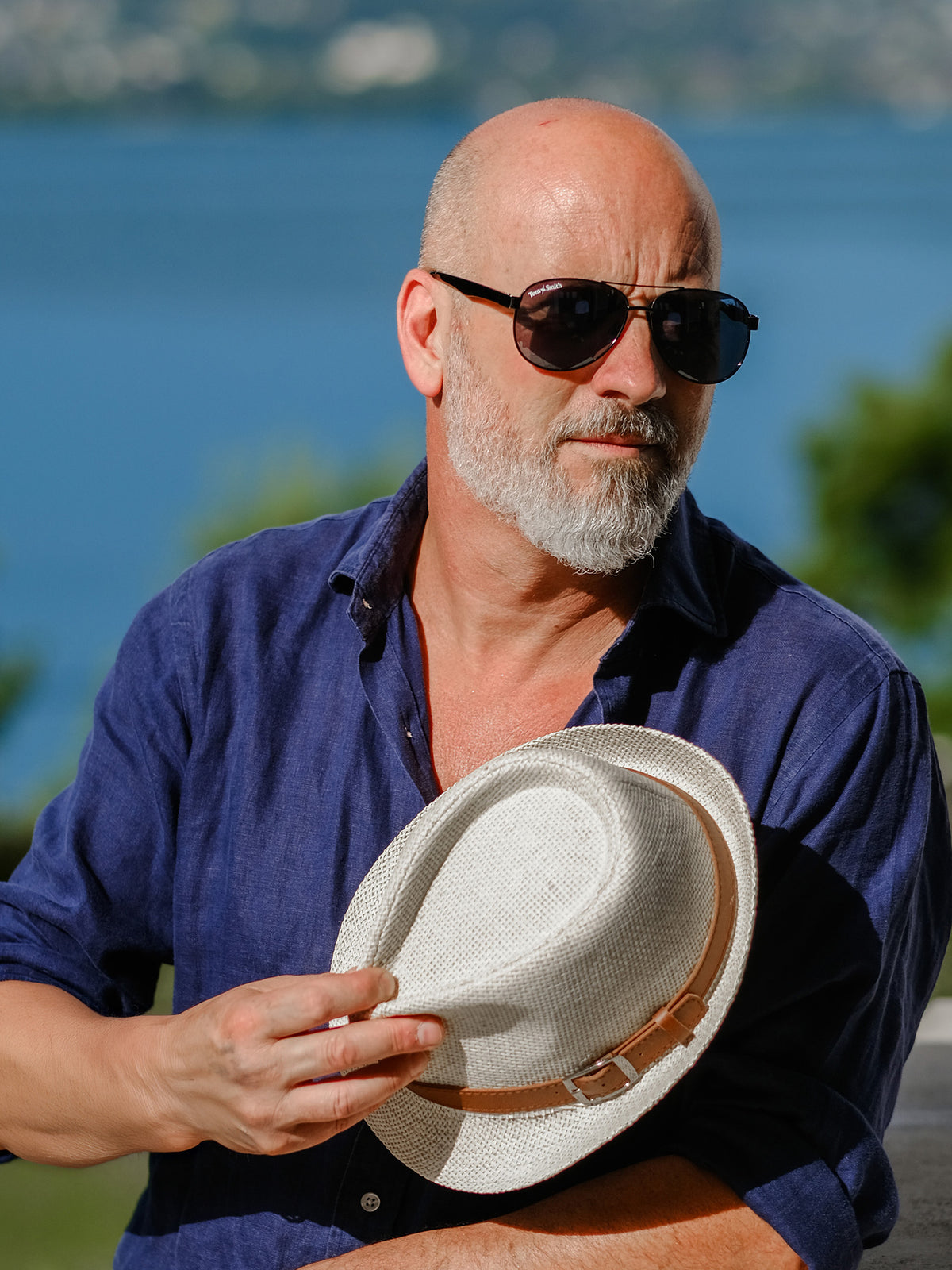 Lunettes de soleil homme pilote  métal  noir - Tom Smith