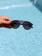Lunettes de soleil rondes Double Pont Ecaille Noir - Twenty